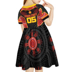 Custom Gold Coast Suns Red Kid Short Sleeve Dress Football Player Sun Emblem Dynamic