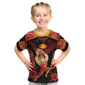 Custom Gold Coast Suns Red Kid T Shirt Football Player Sun Emblem Dynamic