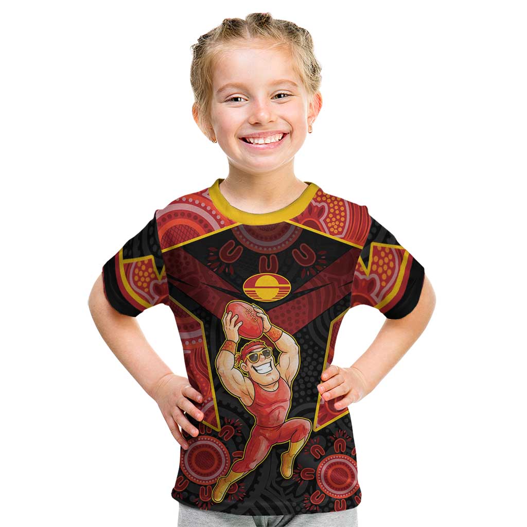 Custom Gold Coast Suns Red Kid T Shirt Football Player Sun Emblem Dynamic