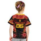 Custom Gold Coast Suns Red Kid T Shirt Football Player Sun Emblem Dynamic