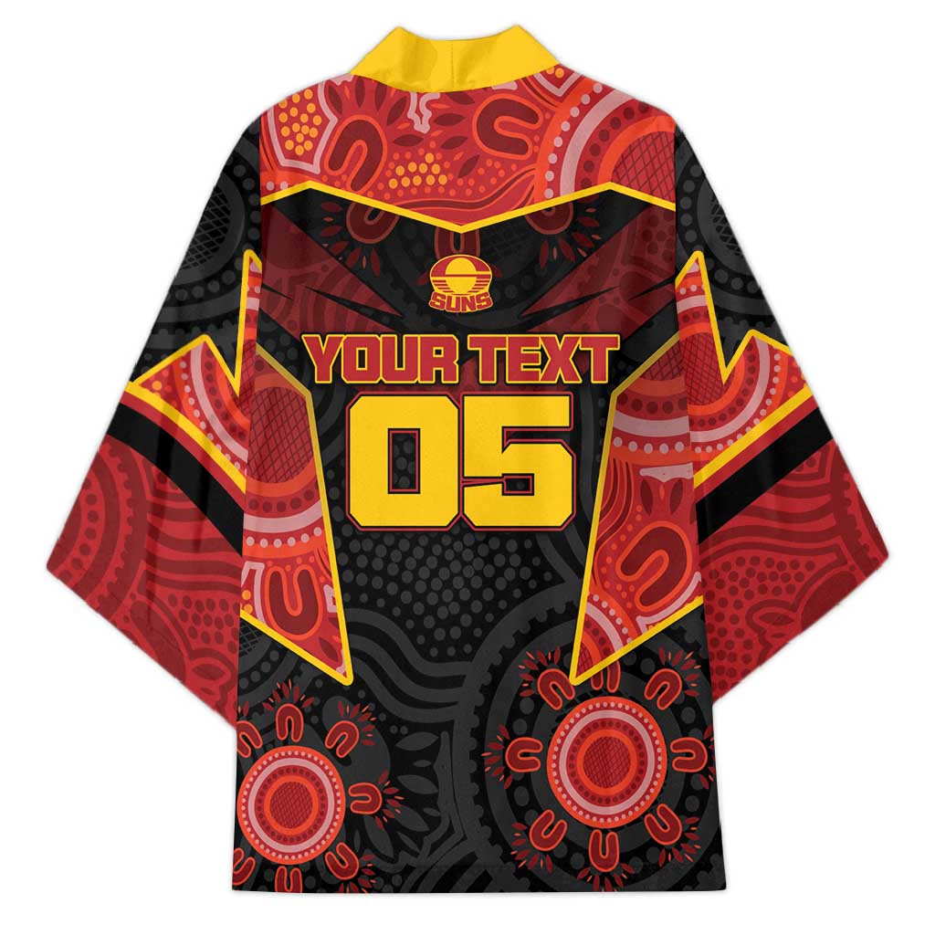 Custom Gold Coast Suns Red Kimono Football Player Sun Emblem Dynamic