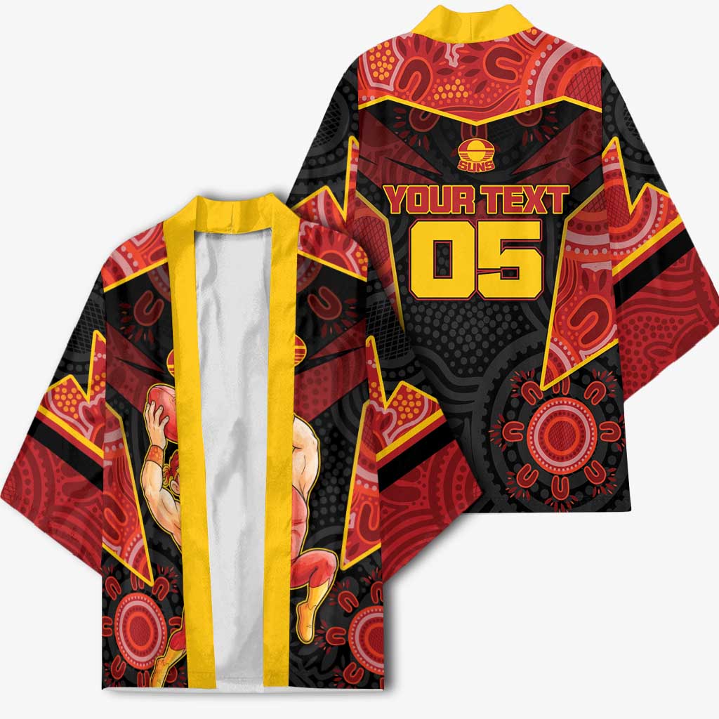Custom Gold Coast Suns Red Kimono Football Player Sun Emblem Dynamic