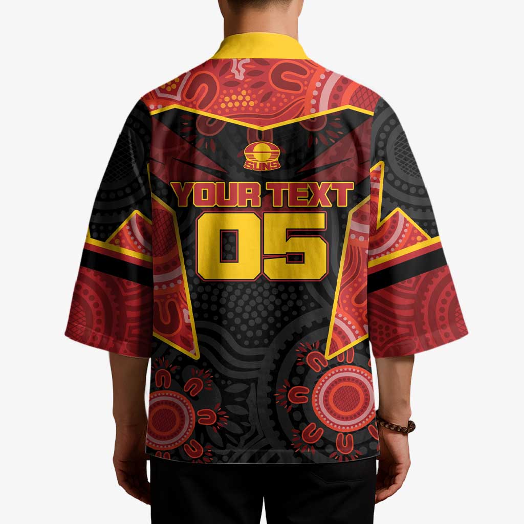 Custom Gold Coast Suns Red Kimono Football Player Sun Emblem Dynamic