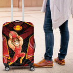 Gold Coast Suns Red Luggage Cover Football Player Sun Emblem Dynamic