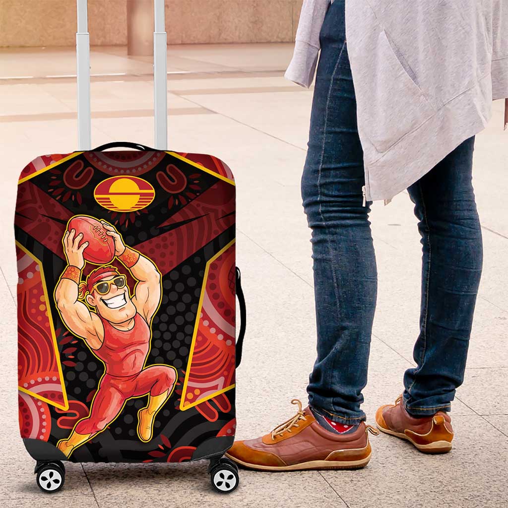 Gold Coast Suns Red Luggage Cover Football Player Sun Emblem Dynamic