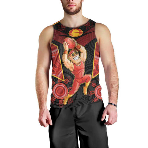 Custom Gold Coast Suns Red Men Tank Top Football Player Sun Emblem Dynamic