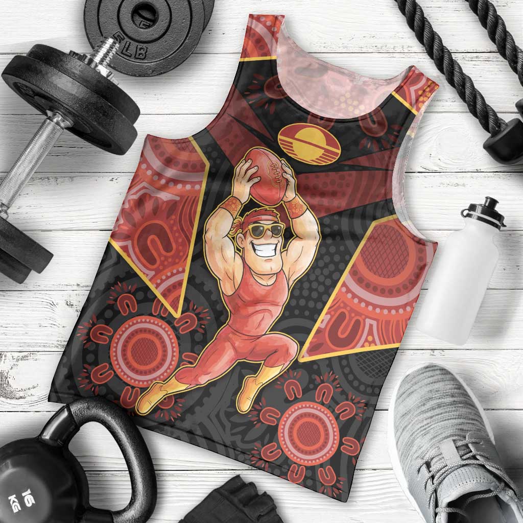 Custom Gold Coast Suns Red Men Tank Top Football Player Sun Emblem Dynamic