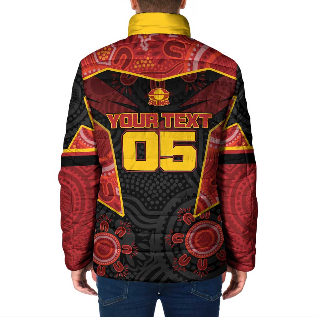 Custom Gold Coast Suns Red Padded Jacket Football Player Sun Emblem Dynamic