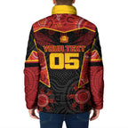 Custom Gold Coast Suns Red Padded Jacket Football Player Sun Emblem Dynamic