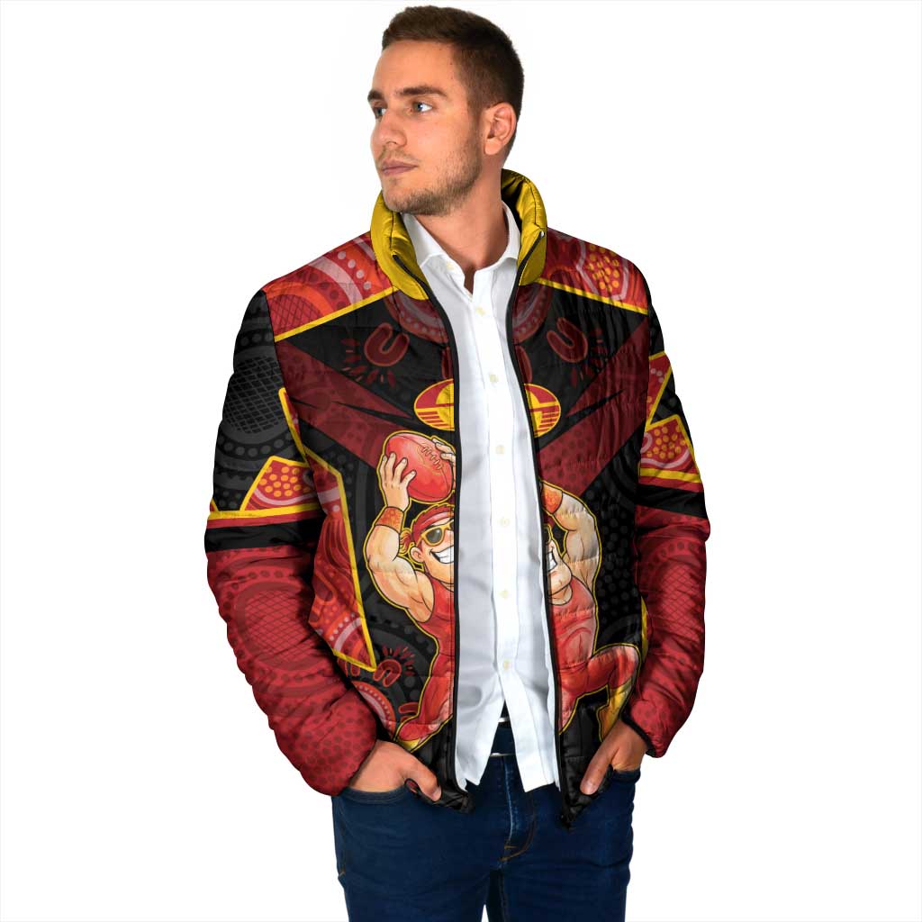 Custom Gold Coast Suns Red Padded Jacket Football Player Sun Emblem Dynamic