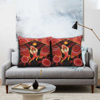 Gold Coast Suns Red Pillow Cover Football Player Sun Emblem Dynamic