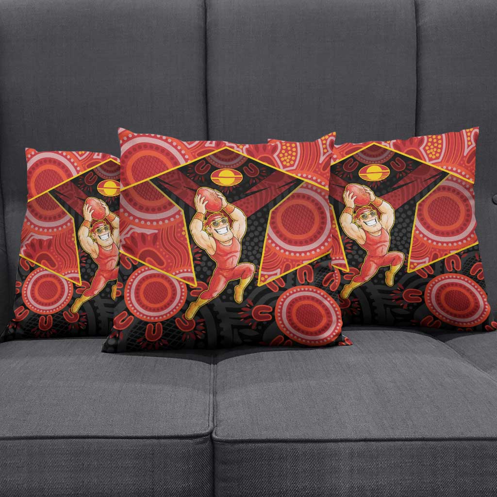 Gold Coast Suns Red Pillow Cover Football Player Sun Emblem Dynamic
