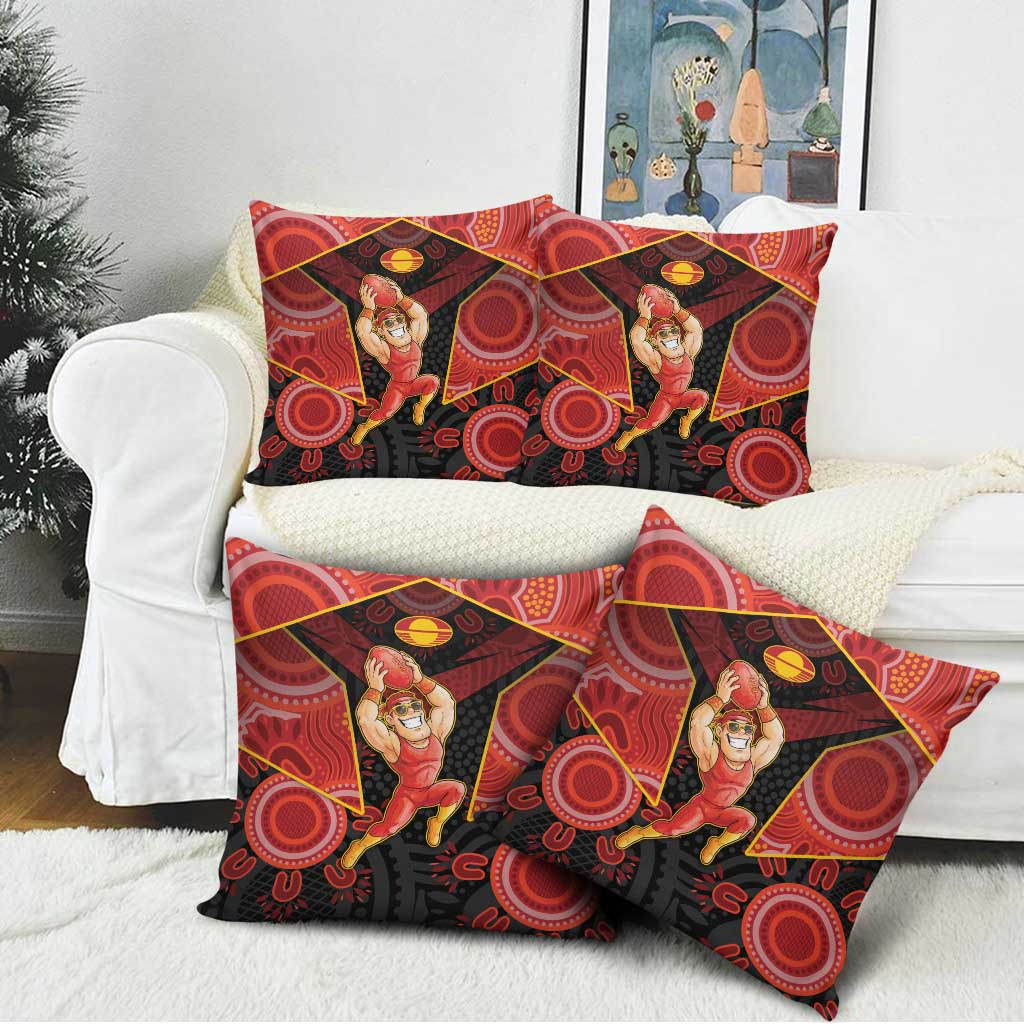 Gold Coast Suns Red Pillow Cover Football Player Sun Emblem Dynamic