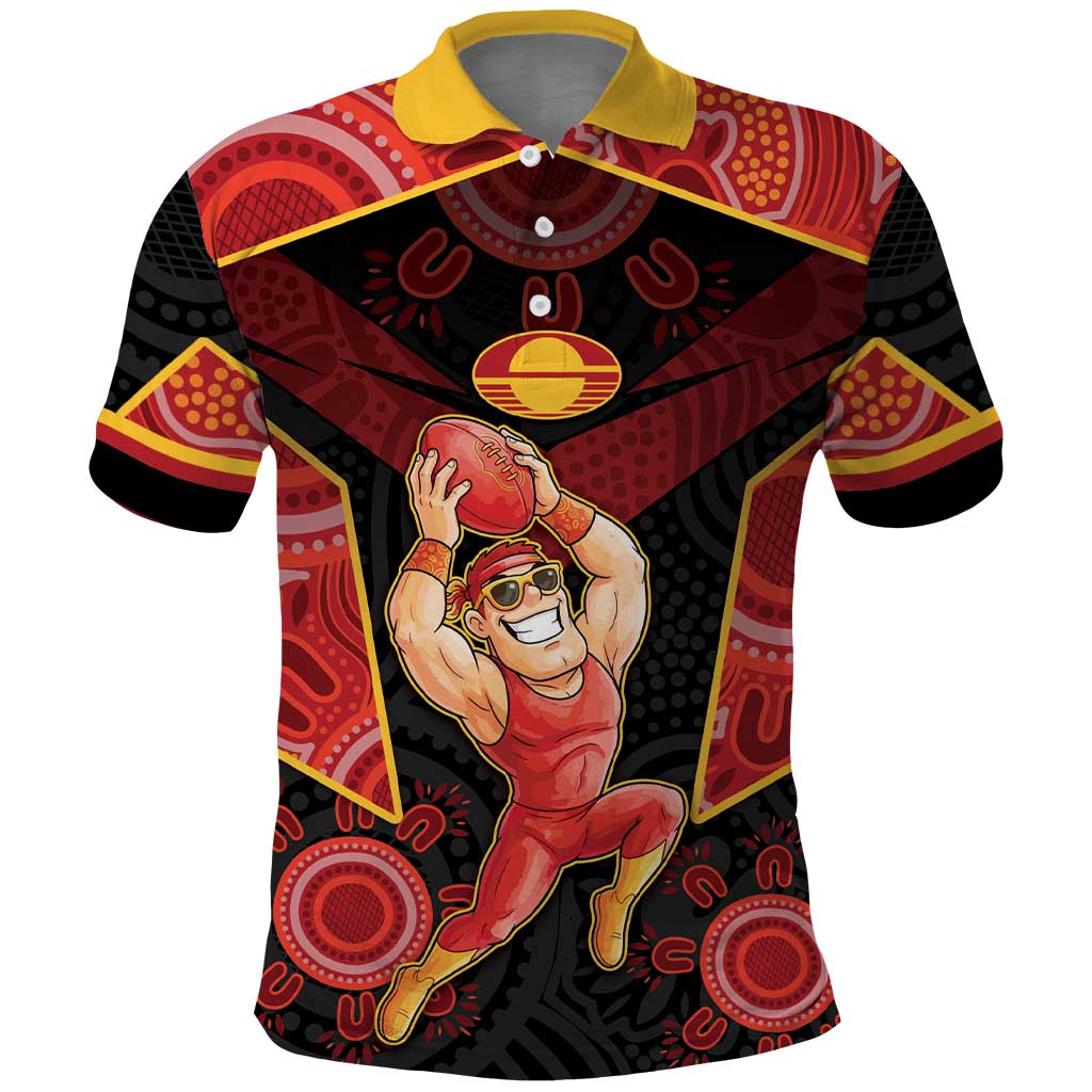 Custom Gold Coast Suns Red Polo Shirt Football Player Sun Emblem Dynamic