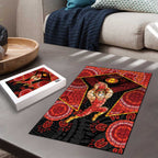 Gold Coast Suns Red Puzzle Football Player Sun Emblem Dynamic
