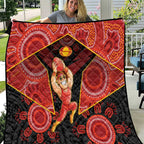 Gold Coast Suns Red Quilt Football Player Sun Emblem Dynamic