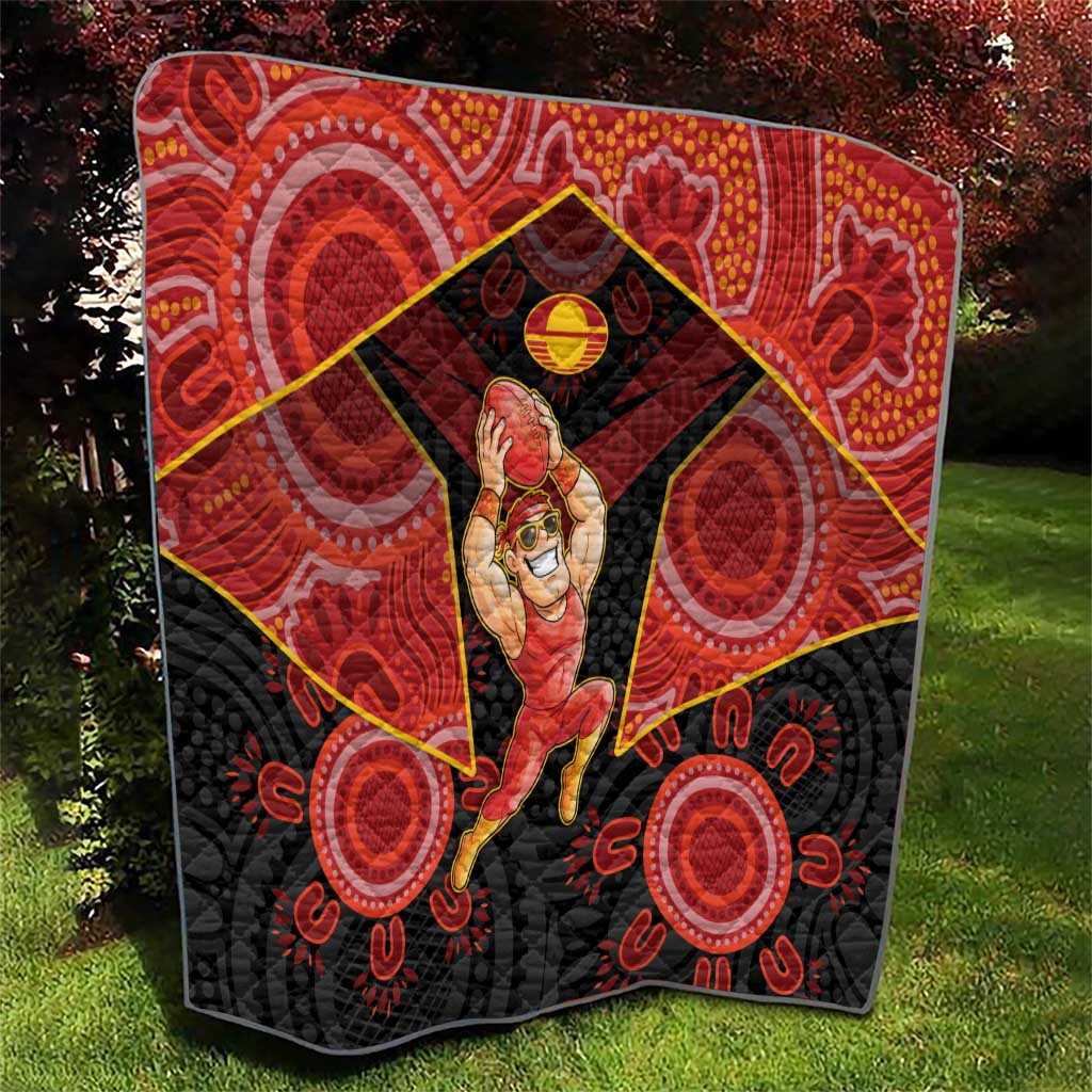 Gold Coast Suns Red Quilt Football Player Sun Emblem Dynamic