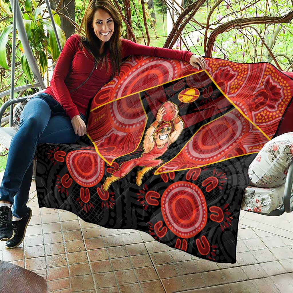 Gold Coast Suns Red Quilt Football Player Sun Emblem Dynamic