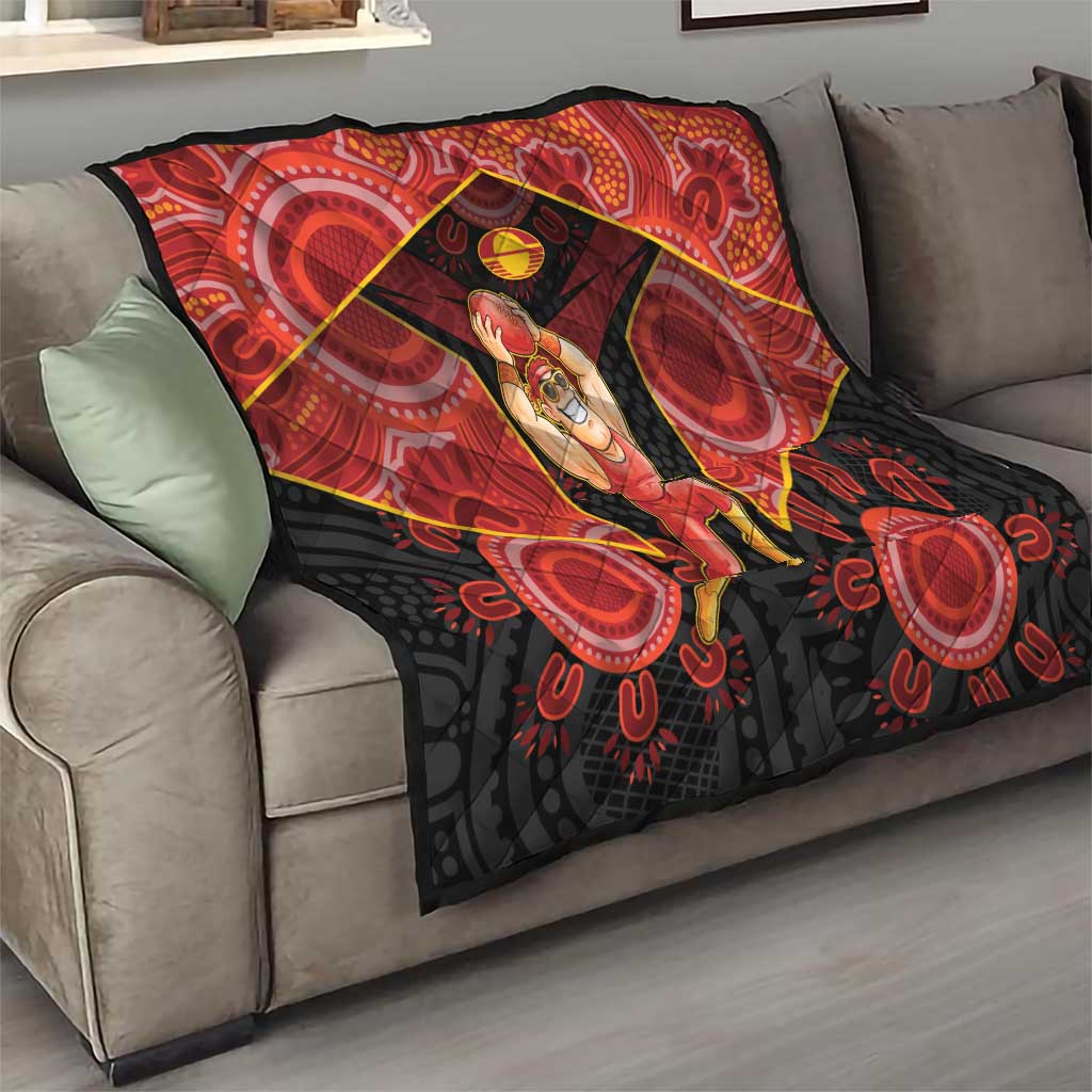 Gold Coast Suns Red Quilt Football Player Sun Emblem Dynamic