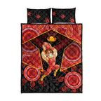 Gold Coast Suns Red Quilt Bed Set Football Player Sun Emblem Dynamic
