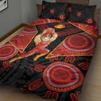 Gold Coast Suns Red Quilt Bed Set Football Player Sun Emblem Dynamic