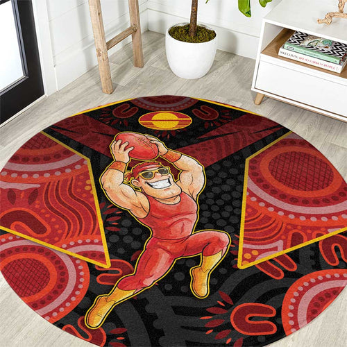 Gold Coast Suns Red Round Carpet Football Player Sun Emblem Dynamic