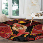 Gold Coast Suns Red Round Carpet Football Player Sun Emblem Dynamic