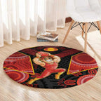 Gold Coast Suns Red Round Carpet Football Player Sun Emblem Dynamic