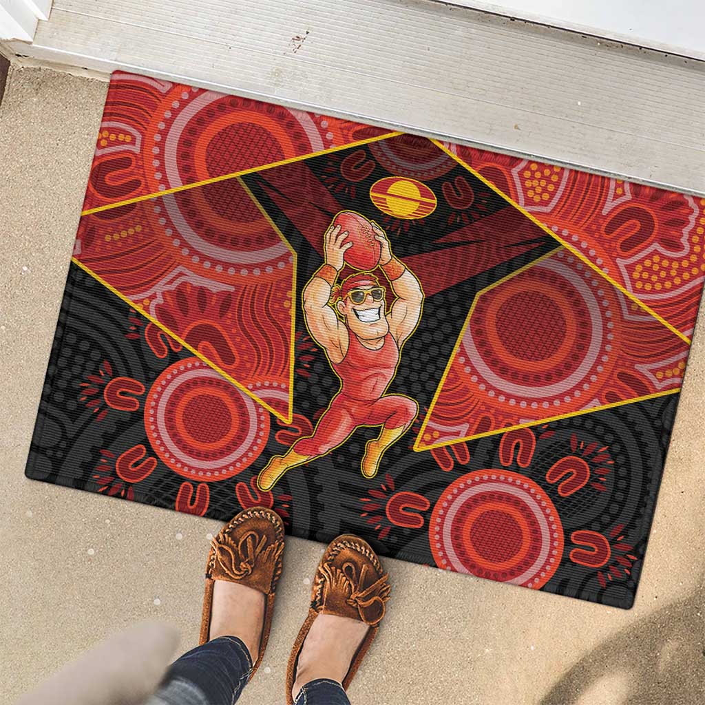 Gold Coast Suns Red Rubber Doormat Football Player Sun Emblem Dynamic