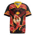 Custom Gold Coast Suns Red Rugby Jersey Football Player Sun Emblem Dynamic
