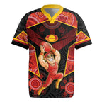 Custom Gold Coast Suns Red Rugby Jersey Football Player Sun Emblem Dynamic