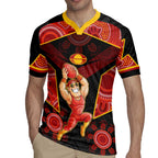 Custom Gold Coast Suns Red Rugby Jersey Football Player Sun Emblem Dynamic
