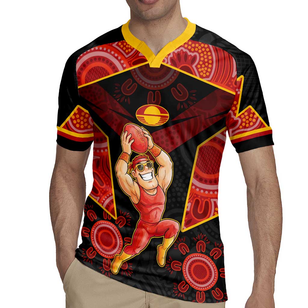 Custom Gold Coast Suns Red Rugby Jersey Football Player Sun Emblem Dynamic