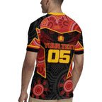 Custom Gold Coast Suns Red Rugby Jersey Football Player Sun Emblem Dynamic