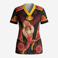 Custom Gold Coast Suns Red Scrub Top Football Player Sun Emblem Dynamic