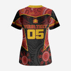 Custom Gold Coast Suns Red Scrub Top Football Player Sun Emblem Dynamic