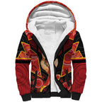 Custom Gold Coast Suns Red Sherpa Hoodie Football Player Sun Emblem Dynamic