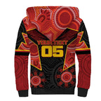 Custom Gold Coast Suns Red Sherpa Hoodie Football Player Sun Emblem Dynamic