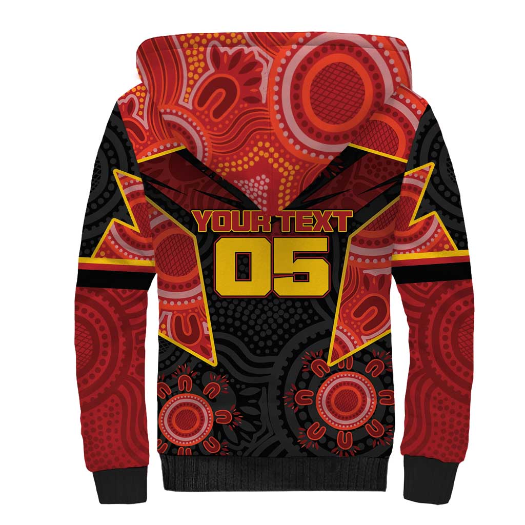 Custom Gold Coast Suns Red Sherpa Hoodie Football Player Sun Emblem Dynamic