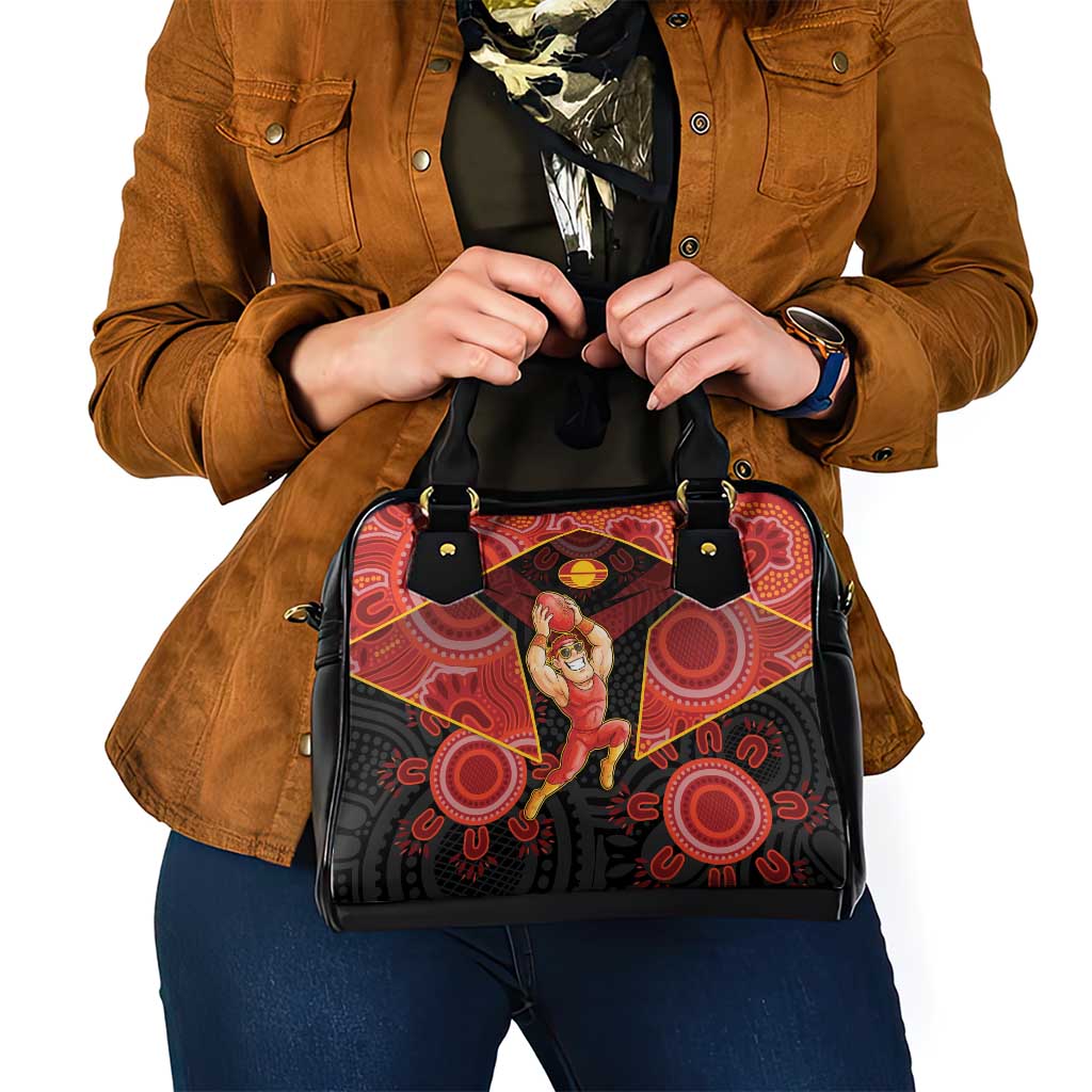 Gold Coast Suns Red Shoulder Handbag Football Player Sun Emblem Dynamic