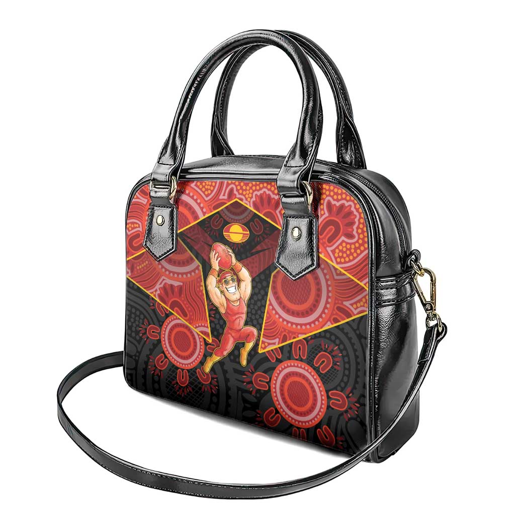 Gold Coast Suns Red Shoulder Handbag Football Player Sun Emblem Dynamic
