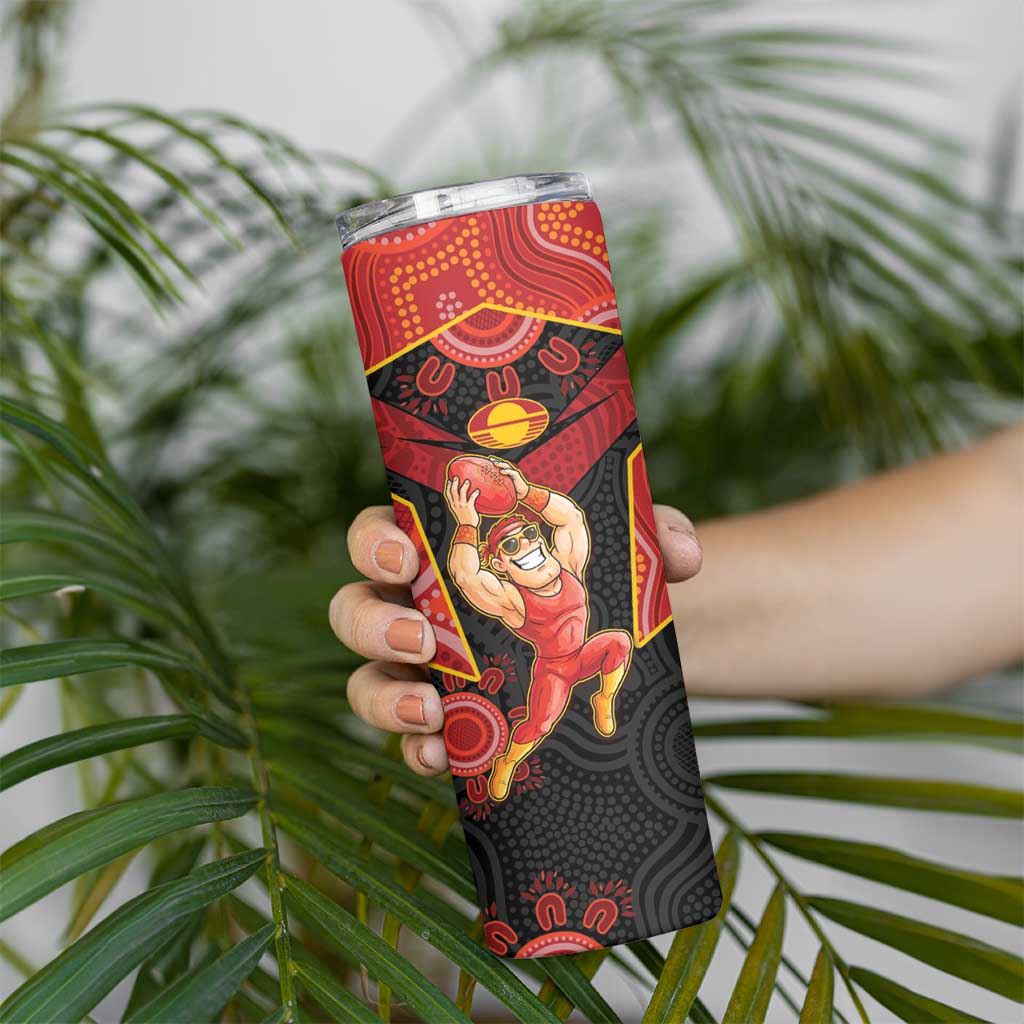 Custom Gold Coast Suns Red Skinny Tumbler Football Player Sun Emblem Dynamic