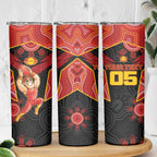 Custom Gold Coast Suns Red Skinny Tumbler Football Player Sun Emblem Dynamic
