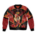 Custom Gold Coast Suns Red Sleeve Zip Bomber Jacket Football Player Sun Emblem Dynamic