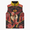 Custom Gold Coast Suns Red Sleeveless Puffer Jacket Football Player Sun Emblem Dynamic