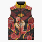 Custom Gold Coast Suns Red Sleeveless Puffer Jacket Football Player Sun Emblem Dynamic