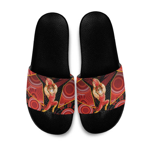 Gold Coast Suns Red Slide Sandals Football Player Sun Emblem Dynamic