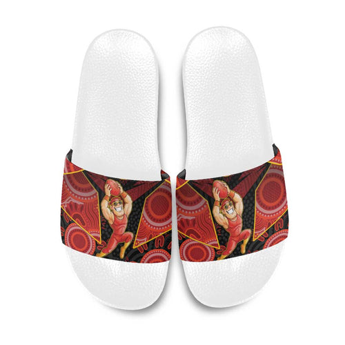 Gold Coast Suns Red Slide Sandals Football Player Sun Emblem Dynamic