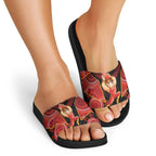 Gold Coast Suns Red Slide Sandals Football Player Sun Emblem Dynamic