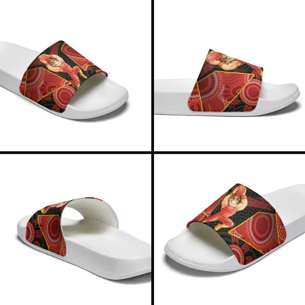 Gold Coast Suns Red Slide Sandals Football Player Sun Emblem Dynamic
